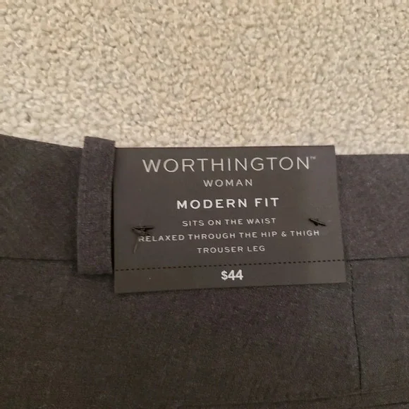 Grey Modern Fit Trouser Pants 22 Worthington - Picture 8 of 12